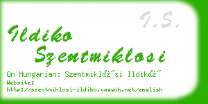 ildiko szentmiklosi business card